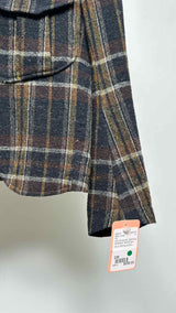 Y's Plaid Wool Blazer Jacket