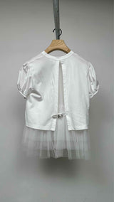 Noir Kei Ninomiya Mes-Layered Open-Back Tee