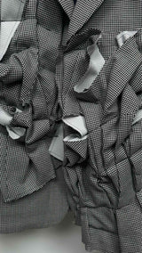 Women's Comme Des Garcons Houndstooth Ruffle Blazer Jacket
