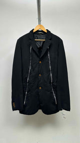 Comme Des Garcons Homme Plus Distressed Front-zip Blazer Jacket