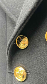 Saint Laurent Metal-button Double-breasted Military Chester Coat