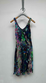 Emporio Armani N/S Floral Hummingbird Print Silk Dress