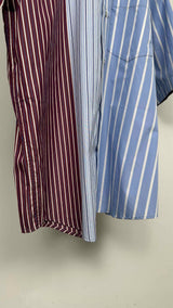 Marni S/S Asymmetrical Striped Panel Shirt
