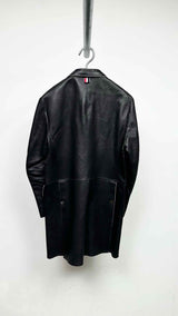 Thom Browne Trimmed Leather Coat