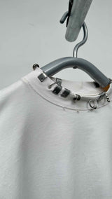 Balenciaga Oversized Embellished-Neck Distressed T-shirt