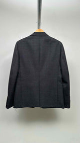 CELINE Plaid Textured Wool Blazer Jacket