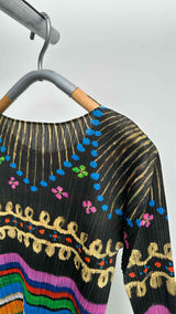 Pleats Please Firework Tribal Print Pleated Top