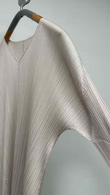 Pleats Please L/S V-neck Pleated Long Dress