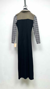 OTTOLINGER Multi-zip Plaid Hybrid Jersey Long Dress