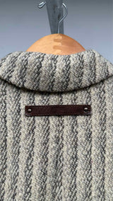 Acne Studios Leather Elbow-patch Stripe Wool Coat