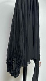 Saint Laurent L/S Silk Layered Mini Tulle Dress