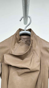 Rick Owens Asymmetrical Knit-hybrid Leather Jacket