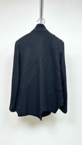 Comme Des Garcons Homme Plus Boiled-wool Wavy-seam Asymmetrical Jacket