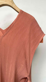 Issey Miyake Pleated V-Neck Wrap Dress