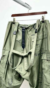 Junya Watanabe MAN X Jean Michel Basquiat Printed Cropped Suspender Pants