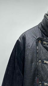 Kansai Yamamoto Faux-leather Jacquard Hybrid Reversible Jacket