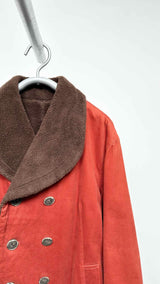 Jeans of Plantation Boa-collar Pea Coat