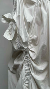 Noir Kei Ninomiya Puff-sleeve Ruched Shirt Maxi Dress