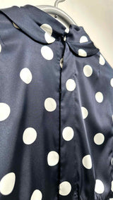 Comme Des Garcons Back-closure Polka-dot Satin Blouse
