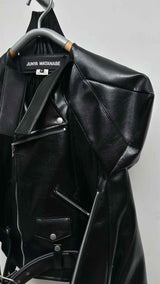 Junya Watanabe Faux-leather Reconstructed Star Biker Jacket