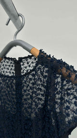 Sacai S/S Floral-embroidered Sheer Romper