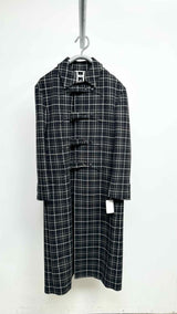 Thom Browne Double-faced Bal collar Gingham Wool Coat