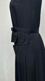 Comme Des Garcons N/S Waist Cut-out Pleated Long Dress