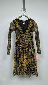 Jean Paul Gaultier L/S Jewelry-printed Mesh Dress