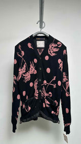 Sacai X Sun Surf Botanical-jacquard Hybrid Cardigan