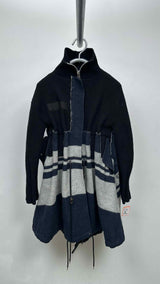 Sacai Zip-up Hybrid Knitted Coat