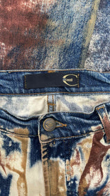 Just Cavalli Rust-dye Printed Flare Jeans
