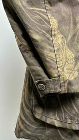 Yohji Yamamoto Pour Homme Leaf-graphic Peach-skin Coat