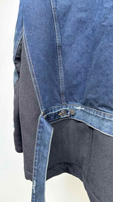 Balenciaga Raw-edge Layered Denim-hybrid Jacket