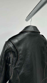 Saint Laurent Shearling-collar Distressed Leather Flight Jacket