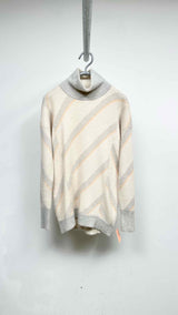 Jil Sander High-neck Stripe Casmere Sweater