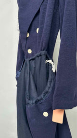 Comme Des Garcons Ruching-Pocket Detailed Hybrid Coat