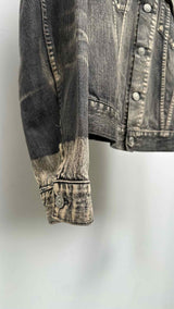 Y's for Men Acid Wash Dip-Dye Cuff Denim Jacket