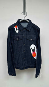 JW Anderson Swan-printed BAck-embroidered Denim Jacket