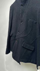 Comme Des Garcons Homme Plus Boiled-wool Wavy-seam Asymmetrical Jacket