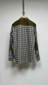 Junya Watanabe MAN Elbow-patch Hybrid Plaid Shirt