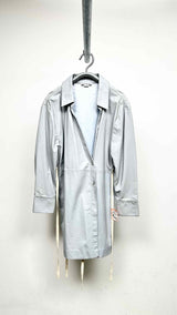 Acne Studios Drawstring Stitching Leather Trench Coat