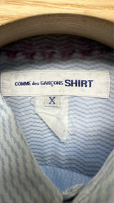 Comme Des Garcons Shirt Embroidered-shoulder Wavy-stripe Shirt