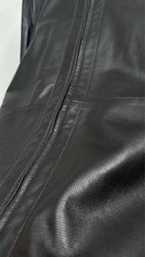 Giorgio Armani Collarless Mesh Leather Jacket