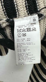 Yohji Yamamoto Pour Homme Border Asymmetrical Round Neck Sweater