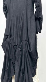 Elena Dawson Two-tone Detailed Pleats-bottom Long Coat