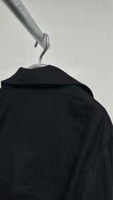 Y's BANG ON Leather Trim Oversized Bottom Side-zip Trench Coat