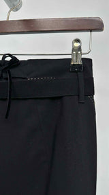 Marithé + François Girbaud Belted Side Pin-stripe Wide Pants