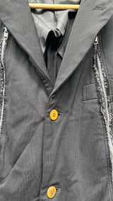 Comme Des Garcons Homme Plus Distressed Front-zip Blazer Jacket