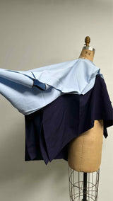 132 5. Issey Miyake L/S Two-tone Boat-neck Asymmetrical Wide Detailed Top