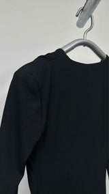 Saint Laurent L/S Heart Zip-up Gathered Bodysuits